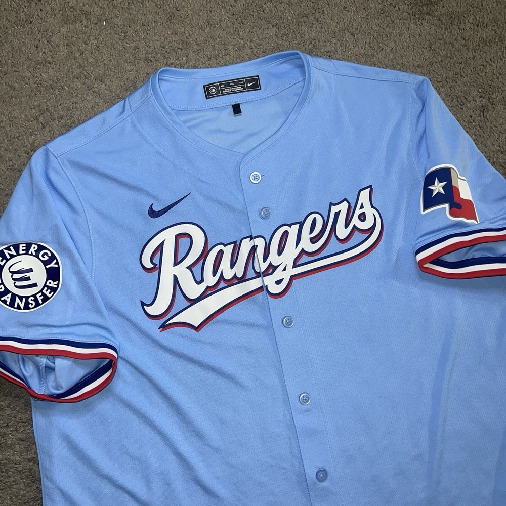 Nike Texas Rangers Blank Jersey Mens 2XL Blue MLB Baseball